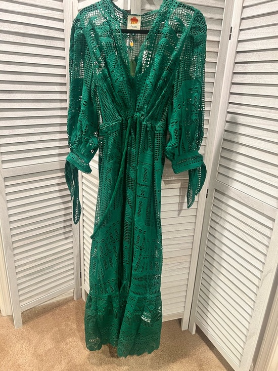 FARM Rio Dresses & Skirts - FARM Rio Teal Green Crochet Maxi Dress (M)